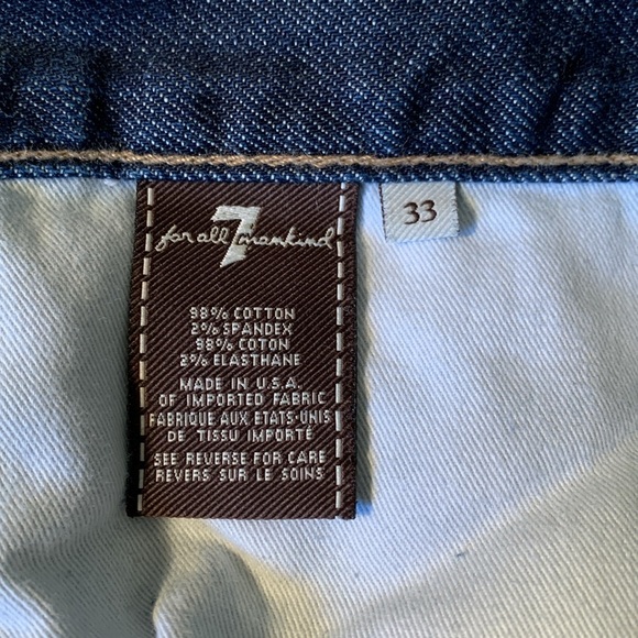 7 For All Mankind Mens dark blue wash Bootcut Denim Jeans NWOT size 33 - Picture 6 of 6